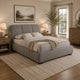 Moke Queen Platform Bed | Foam Fill Flared Headboard | Taupe Upholstery