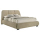 Moke Queen Platform Bed | Foam Fill Flared Headboard | Brown Upholstery