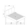 Moke Queen Platform Bed | Foam Fill Flared Headboard | Brown Upholstery
