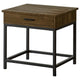 Mecy 2pc Coffee and Side End Table Set | Oak Brown Top | Black Metal