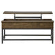 Mecy 2pc Coffee and Side End Table Set | Oak Brown Top | Black Metal
