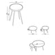 Kecy 3pc Coffee and End Table Set | Gold Metal Frame | Round Mirror Top