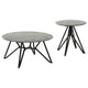 Aya 2pc Coffee and End Table Set | Gray Faux Cement Top | Black Metal