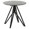 Aya 2pc Coffee and End Table Set | Gray Faux Cement Top | Black Metal