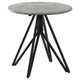 Aya 2pc Coffee and End Table Set | Gray Faux Cement Top | Black Metal