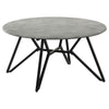 Aya 2pc Coffee and End Table Set | Gray Faux Cement Top | Black Metal