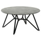 Aya 2pc Coffee and End Table Set | Gray Faux Cement Top | Black Metal