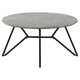 Aya 2pc Coffee and End Table Set | Gray Faux Cement Top | Black Metal