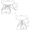 Aya 2pc Coffee and End Table Set | Gray Faux Cement Top | Black Metal