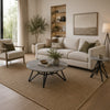 Aya 2pc Coffee and End Table Set | Gray Faux Cement Top | Black Metal