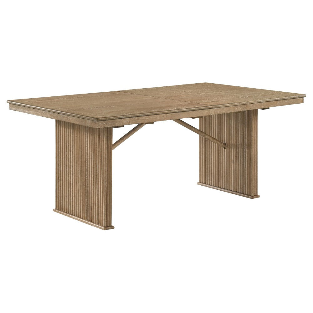 Amity 89" Extension Dining Table | Distressed Light Brown Wood