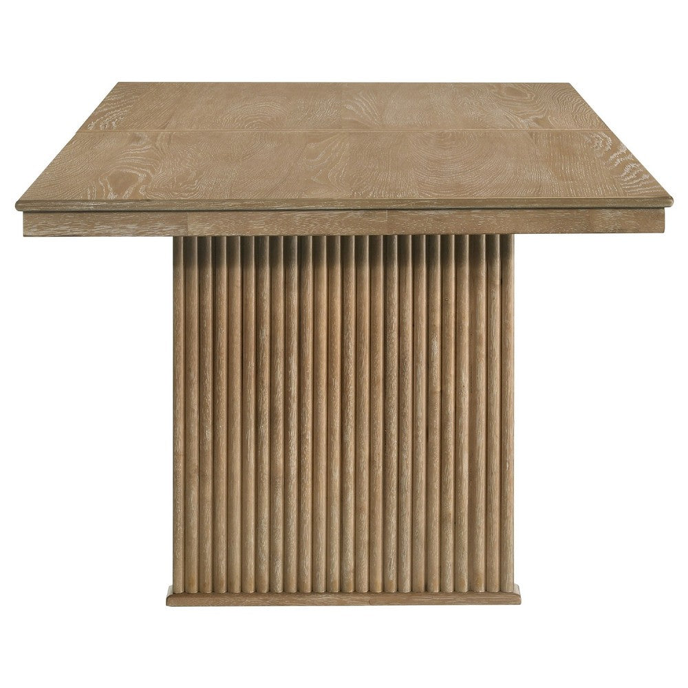 Amity 89" Extension Dining Table | Distressed Light Brown Wood