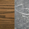 Freda Dining Table | Pedestal Base | Gray Faux Marble Laminate 50"