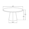 Freda Dining Table | Pedestal Base | Gray Faux Marble Laminate 50"