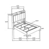 Nolan Queen Bookcase Panel Bed | Gray Channel-Tufted Fabric | Brown Wood