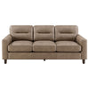 Secy 2pc Sofa and Loveseat Set | Brown Faux Leather | Pine Wood Frame