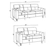 Secy 2pc Sofa and Loveseat Set | Brown Faux Leather | Pine Wood Frame