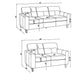 Secy 2pc Sofa and Loveseat Set | Brown Faux Leather | Pine Wood Frame