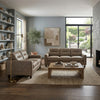 Secy 2pc Sofa and Loveseat Set | Brown Faux Leather | Pine Wood Frame