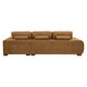Hecy Sectional Sofa with R Arm Chaise | 3 Pillows | 119" Amber Brown