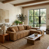Hecy Sectional Sofa with R Arm Chaise | 3 Pillows | 119" Amber Brown