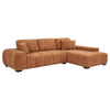 Hecy Sectional Sofa with R Arm Chaise | 3 Pillows | 119" Orange