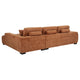 Hecy Sectional Sofa with R Arm Chaise | 3 Pillows | 119" Orange