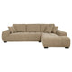 Hecy Sectional Sofa with R Arm Chaise | 3 Pillows | 119" Camel Brown
