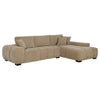 Hecy Sectional Sofa with R Arm Chaise | 3 Pillows | 119" Camel Brown