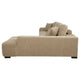 Hecy Sectional Sofa with R Arm Chaise | 3 Pillows | 119" Camel Brown