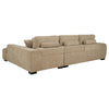 Hecy Sectional Sofa with R Arm Chaise | 3 Pillows | 119" Camel Brown