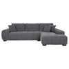 Hecy Sectional Sofa with R Arm Chaise | 3 Pillows | 119" Charcoal Gray