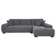 Hecy Sectional Sofa with R Arm Chaise | 3 Pillows | 119" Charcoal Gray