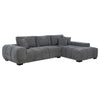 Hecy Sectional Sofa with R Arm Chaise | 3 Pillows | 119" Charcoal Gray