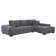 Hecy Sectional Sofa with R Arm Chaise | 3 Pillows | 119" Charcoal Gray