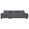 Hecy Sectional Sofa with R Arm Chaise | 3 Pillows | 119" Charcoal Gray