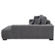 Hecy Sectional Sofa with R Arm Chaise | 3 Pillows | 119" Charcoal Gray