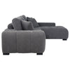 Hecy Sectional Sofa with R Arm Chaise | 3 Pillows | 119" Charcoal Gray