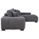 Hecy Sectional Sofa with R Arm Chaise | 3 Pillows | 119" Charcoal Gray