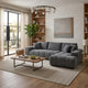 Hecy Sectional Sofa with R Arm Chaise | 3 Pillows | 119" Charcoal Gray