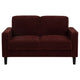2pc Sofa and Loveseat Set | Track Arms | Foam Fill Rust Red Upholstery