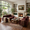 2pc Sofa and Loveseat Set | Track Arms | Foam Fill Rust Red Upholstery
