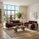 2pc Sofa and Loveseat Set | Track Arms | Foam Fill Rust Red Upholstery