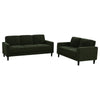 2pc Sofa and Loveseat Set | Track Arms | Foam Fill Matcha Green Upholstery