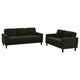 2pc Sofa and Loveseat Set | Track Arms | Foam Fill Matcha Green Upholstery