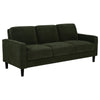 2pc Sofa and Loveseat Set | Track Arms | Foam Fill Matcha Green Upholstery