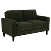 2pc Sofa and Loveseat Set | Track Arms | Foam Fill Matcha Green Upholstery