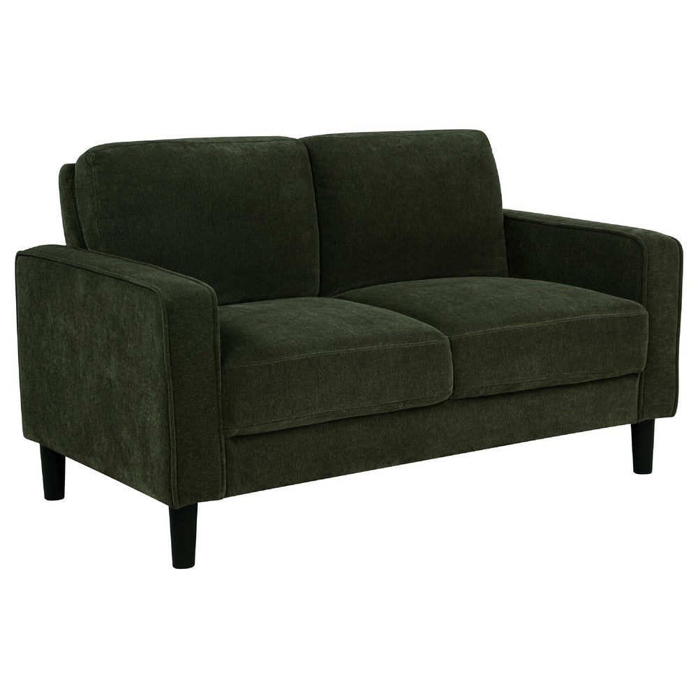 2pc Sofa and Loveseat Set | Track Arms | Foam Fill Matcha Green Upholstery