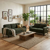 2pc Sofa and Loveseat Set | Track Arms | Foam Fill Matcha Green Upholstery