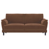 Elm 2pc Sofa and Loveseat Set | Pillow Arms | Foam Fill Rust Brown Velvet